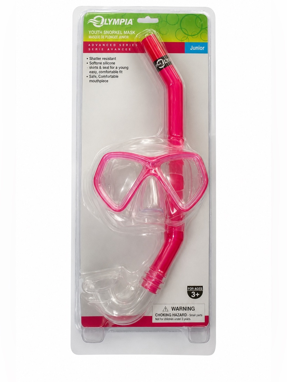 Olympia Pink Junior Swim Mask & Snorkel Set Adjustable Unisex New In Package